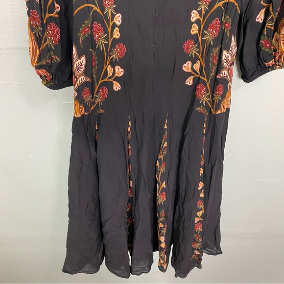 Farm Rio Berry Garden Long Sleeve Pleated Maxi Dress Floral Medium MISSING SASH - Picture 8 of 11